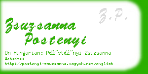 zsuzsanna postenyi business card